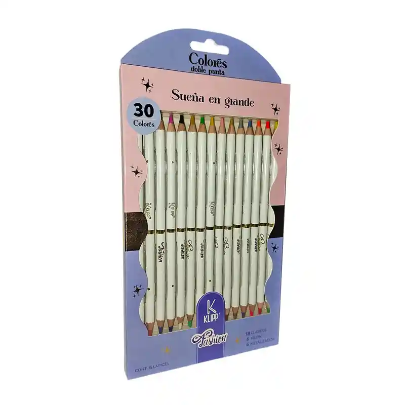 Color Doble Punta 15und 4mm Fashion Klipp