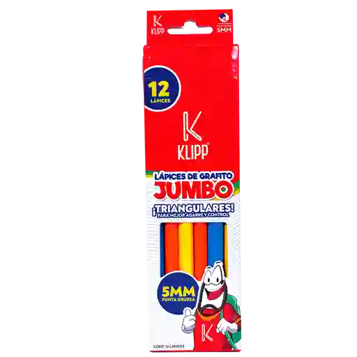 Lapiz Negro Jumbo 5 Mm 12 Und Triangular Klipp