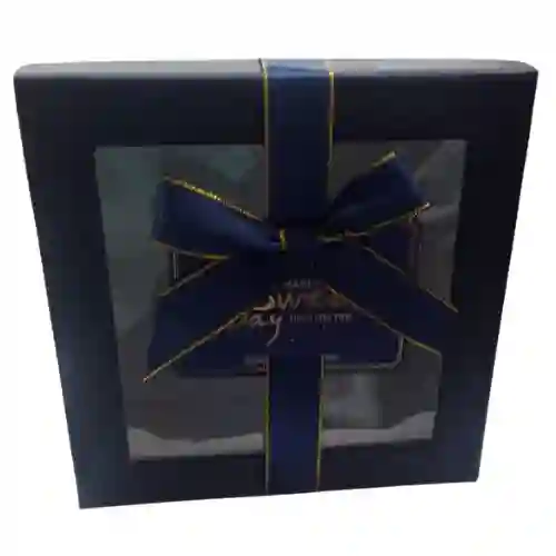 Caja Fina De Regalo Acetato Grande Azul Oscuro