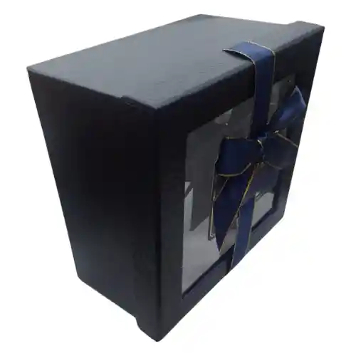 Caja Fina De Regalo Acetato Grande Azul Oscuro