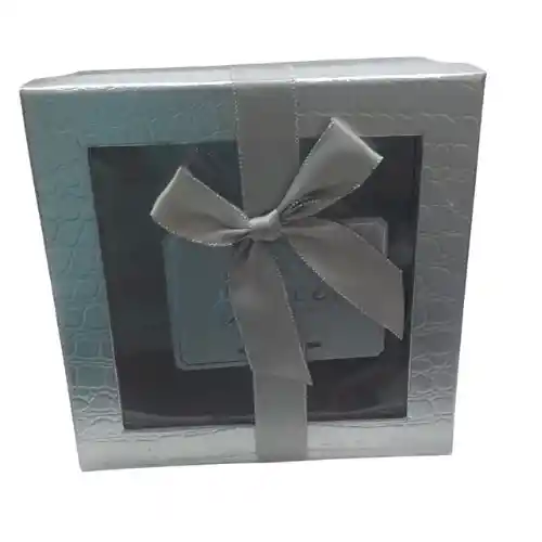 Caja Fina De Regalo Acetato Grande Plateado