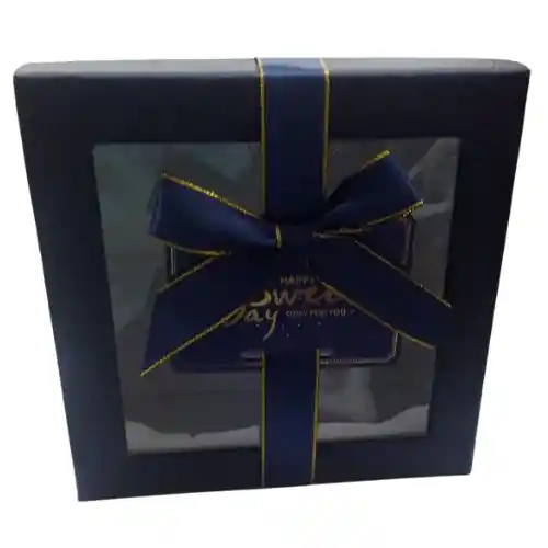 Caja Fina De Regalo Acetato Pequeña Azul Oscuro