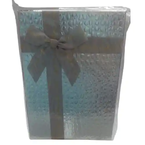 Caja Fina Regalo Metalizada Rectangular Plateada Grande