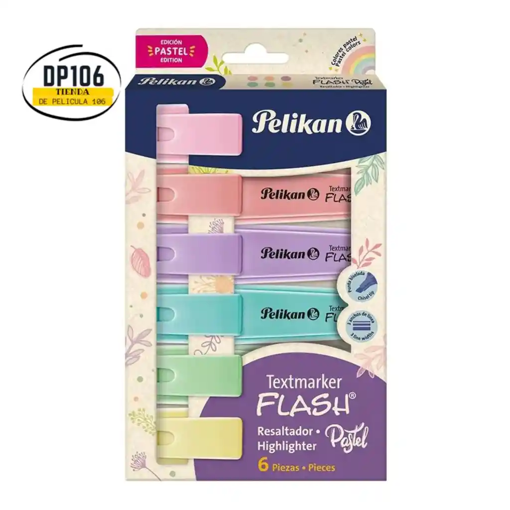 Resaltadores Pelikan Pastel Flash - Caja × 6 Und