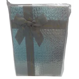 Caja Fina Regalo Metalizada Rectangular Plateado Mediana