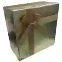 Caja Fina Regalo Metalizada Cuadrada Dorado Pequeña