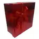 Caja Fina Regalo Metalizada Cuadrada Roja Grande