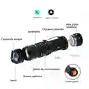 Linterna Luz Ultravioleta Uv Recargable Zoom 395 nm