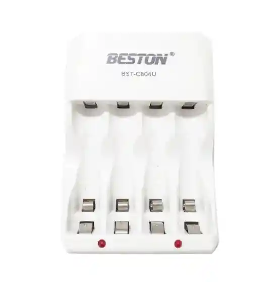 Combo Control Inalámbrico Ps4 + Cargador De 4 Pilas Beston Rojo