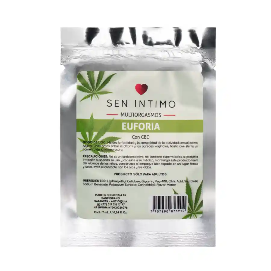 Lubricante Multiorgasmos Cbd Euforia 7 Ml Sen Intimo