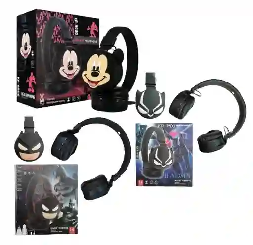 Diadema Bluetooth Kr 9900 Negras De Diseños Surtidos