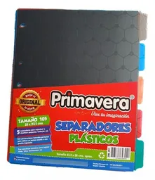 Separadores Plásticos Primavera Para folder X5 Unidades