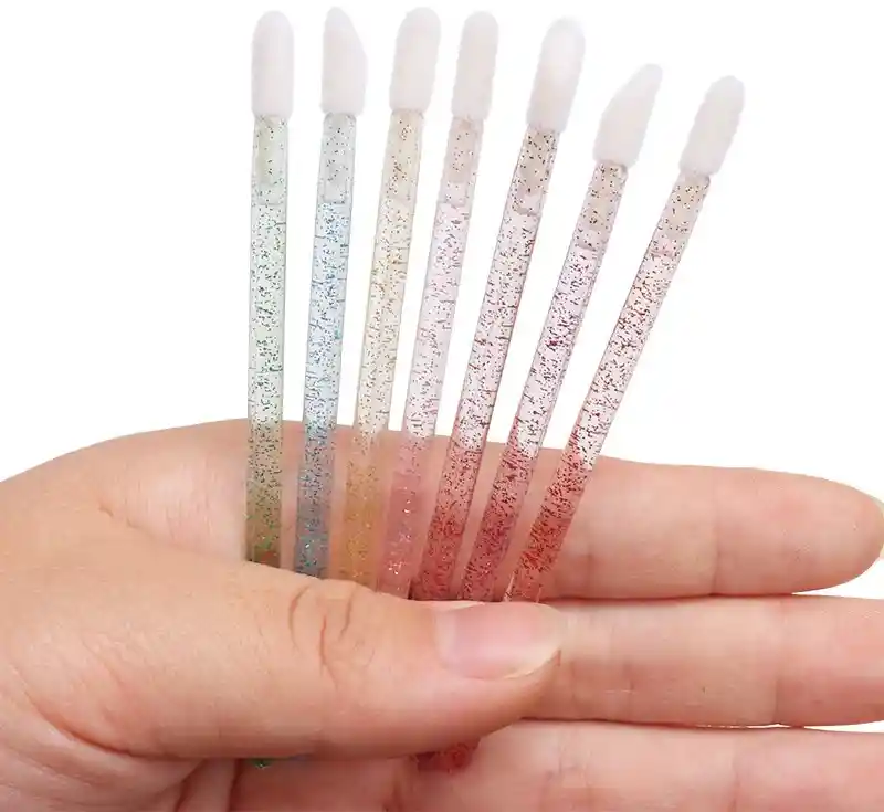 50 Aplicadores De Maquillaje Escarchados Transparente