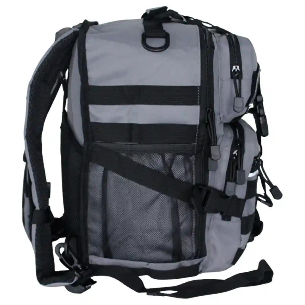 Morral Militar Sttriker Mochila Táctico 25l Maleta Gym Asalto Gris