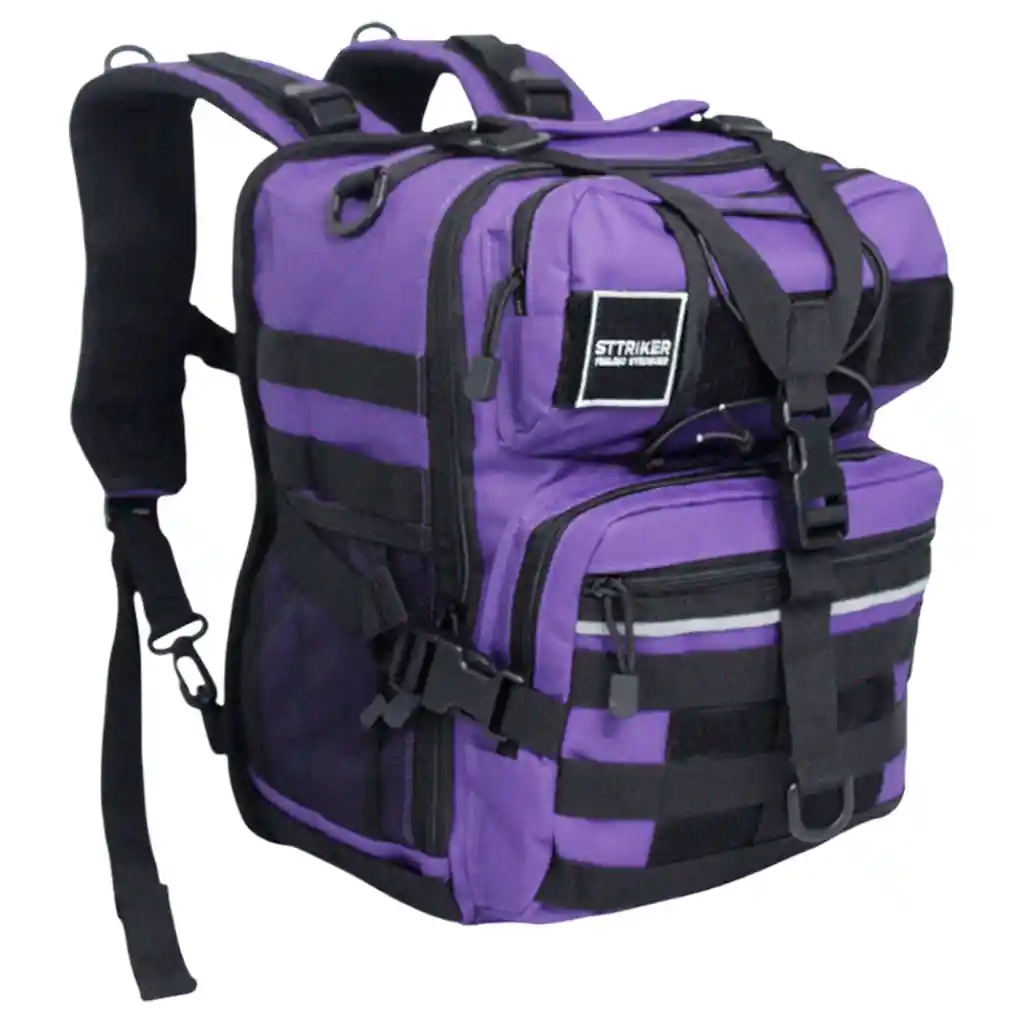 Morral Militar Sttriker Mochila Táctico 25l Maleta Gym Asalto Morado