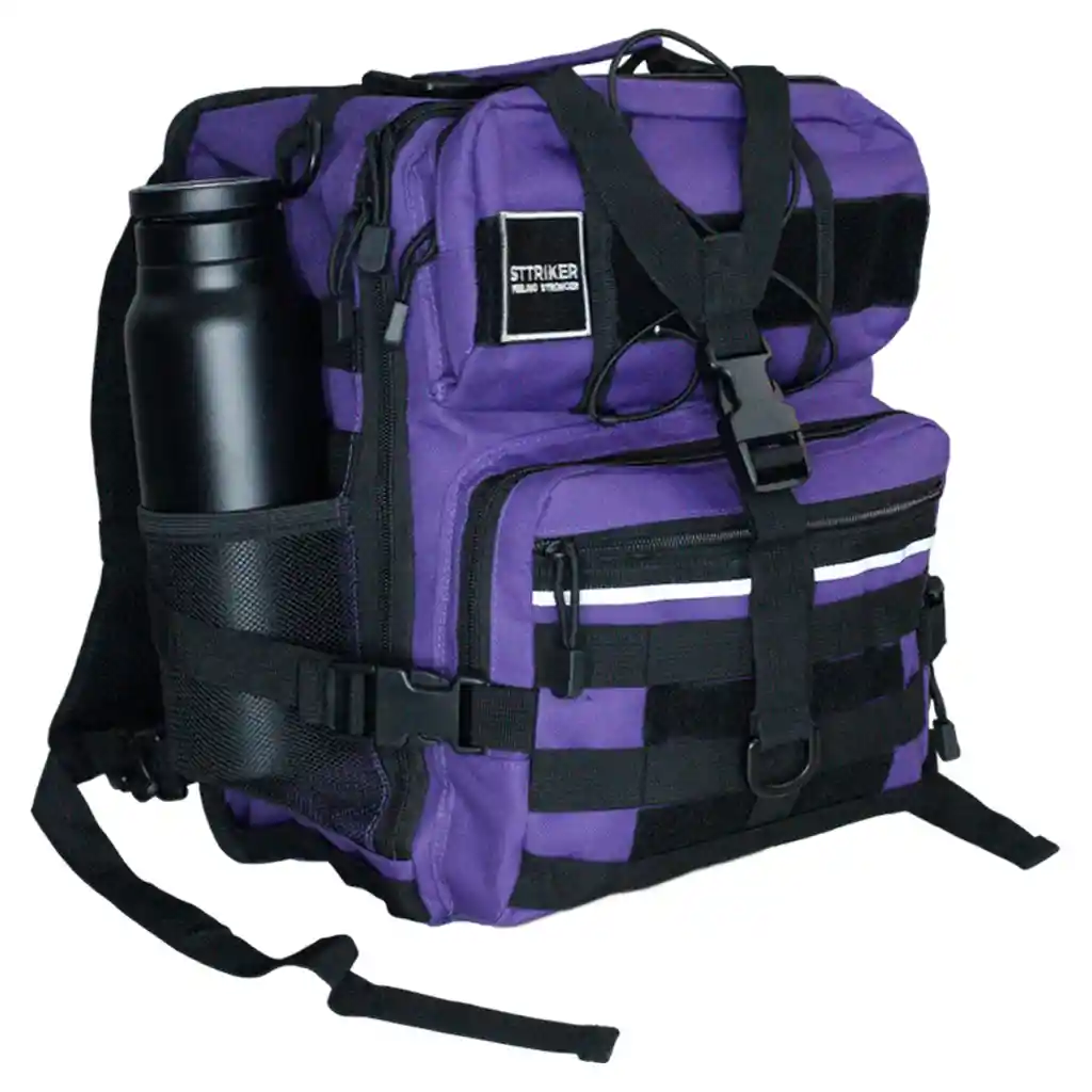 Morral Militar Sttriker Mochila Táctico 25l Maleta Gym Asalto Morado