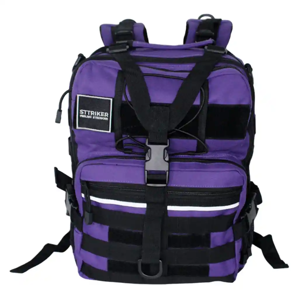 Morral Militar Sttriker Mochila Táctico 25l Maleta Gym Asalto Morado