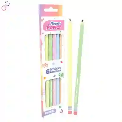 Lápiz Hb Primavera Flower Power X Und Colores pastel