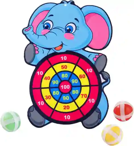 Juego Didáctico Y Divertido Elefante Dardos Velcro Para Niños