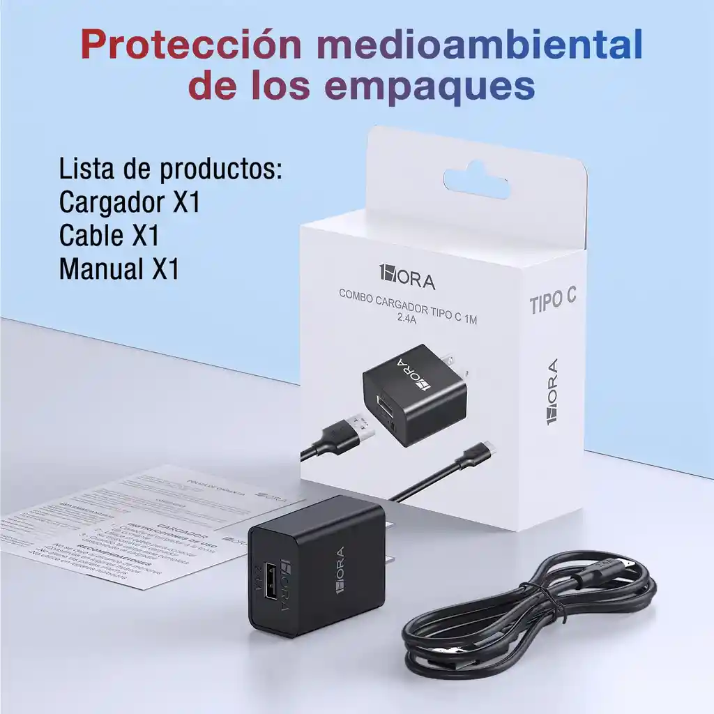 Combo Cargador Carga Rapida Tipo C