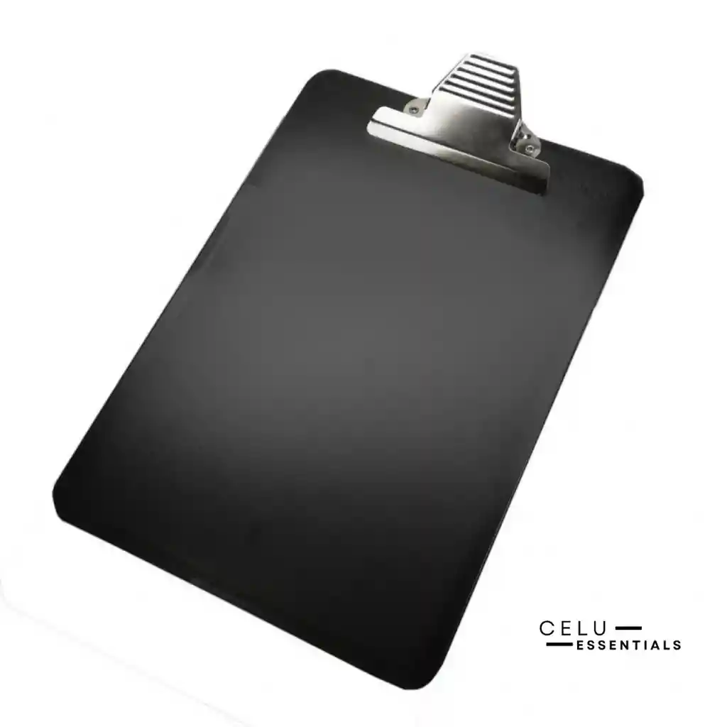 Tabla De Apoyo Tamaño Oficio Broche Metal Negro
