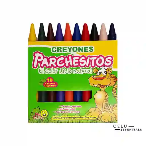 Crayolas Parchesitos X10 Delgada Colores Surtidos