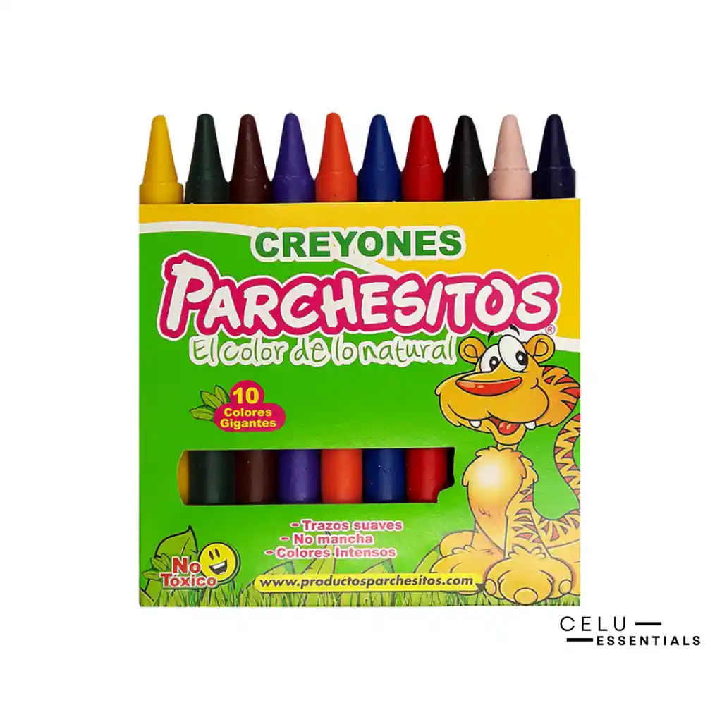 Crayolas Parchesitos X10 Delgada Colores Surtidos