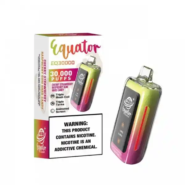 Vape 30000 Puffs Equator Cherry Strawberry Raspberry Gum Hard Candy