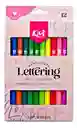 Marcadores Plumones Kiut Lettering Doble Punta - Punta Pincel Fina X 12 Uds