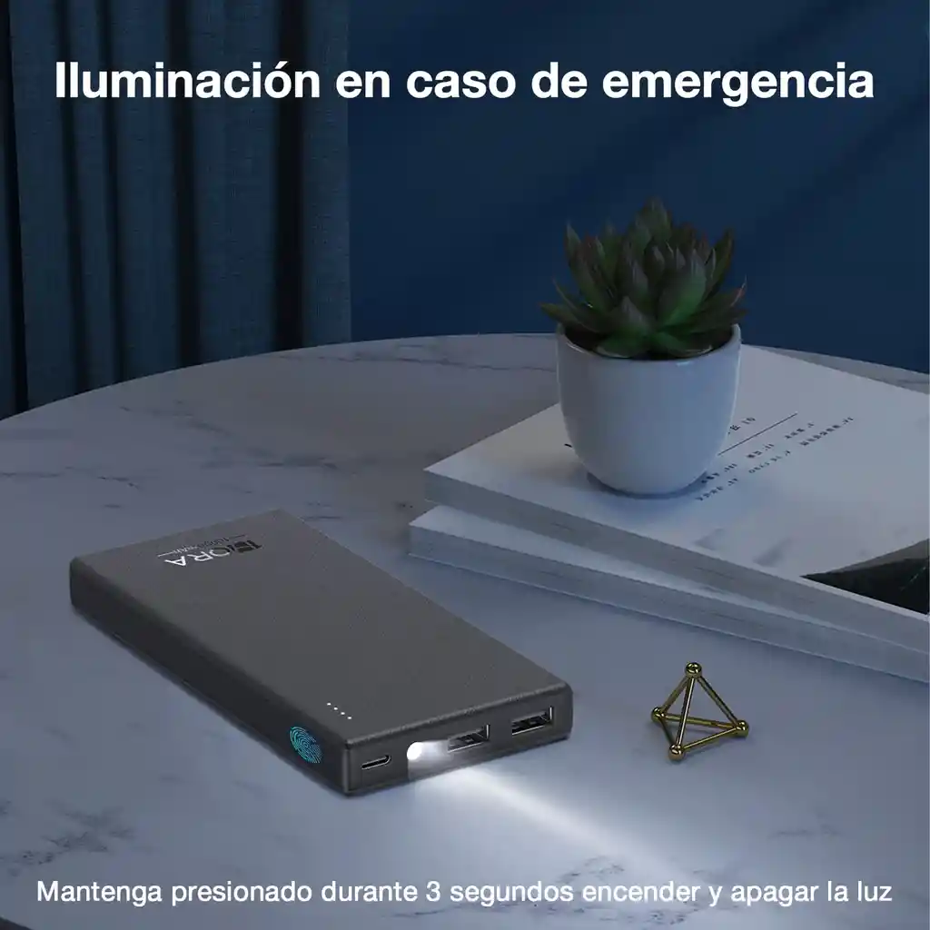 Powerbank 10.000mah Reales Con Linterna Integrada Original