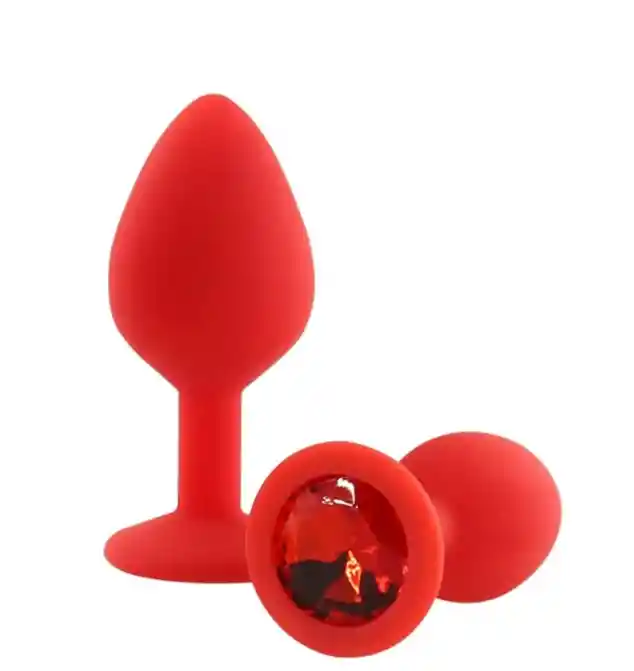 Plug Anal Rojo Silicona 7.8cm