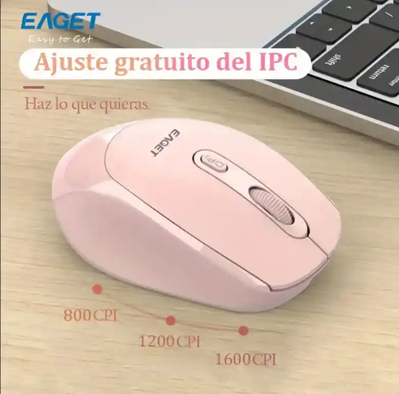 Ratón Inalámbrico Eaget 2.4g, Ratón Clásico Rosa, Portátil, Ratón Silencioso, Conector Usb Para Pc/portátil/ipad, Sensación Sedosa, Diseño Ergonómico. Oficina En Casa, Ligero Y Duradero