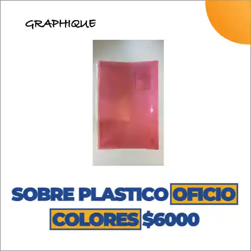 Sobre Plástico Oficio Colores