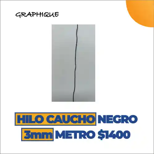 Hilo Caucho Negro 3 Mm Metro