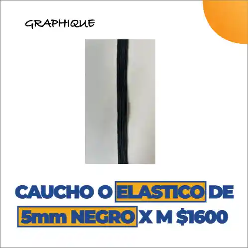 Caucho O Elástico De 5 Mm Negro Metro