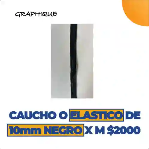 Caucho O Elástico De 10 Mm Negro Metro