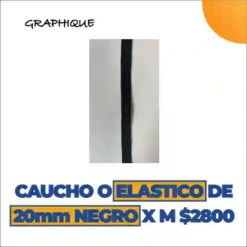 Caucho O Elástico De 20 Mm Negro Metro