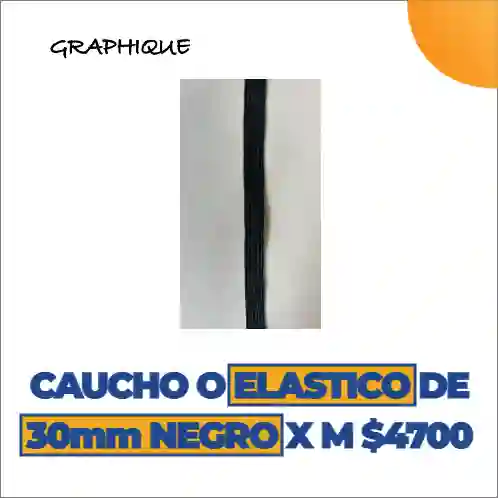 Caucho O Elástico De 30 Mm Negro Metro