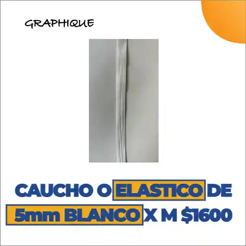 Caucho O Elástico De 5 Mm Blanco Metro