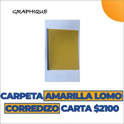 Carpeta De Lomo Corredizo Carta Amarilla