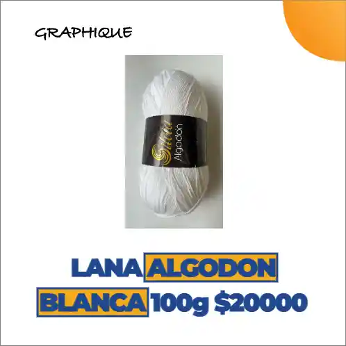 Lana Algodón Blanca 100 Gms