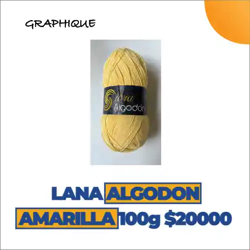 Lana Algodón Amarillo 100 Gms