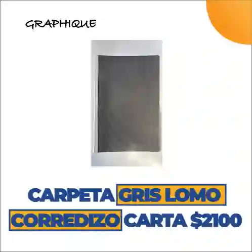 Carpeta De Lomo Corredizo Carta Gris