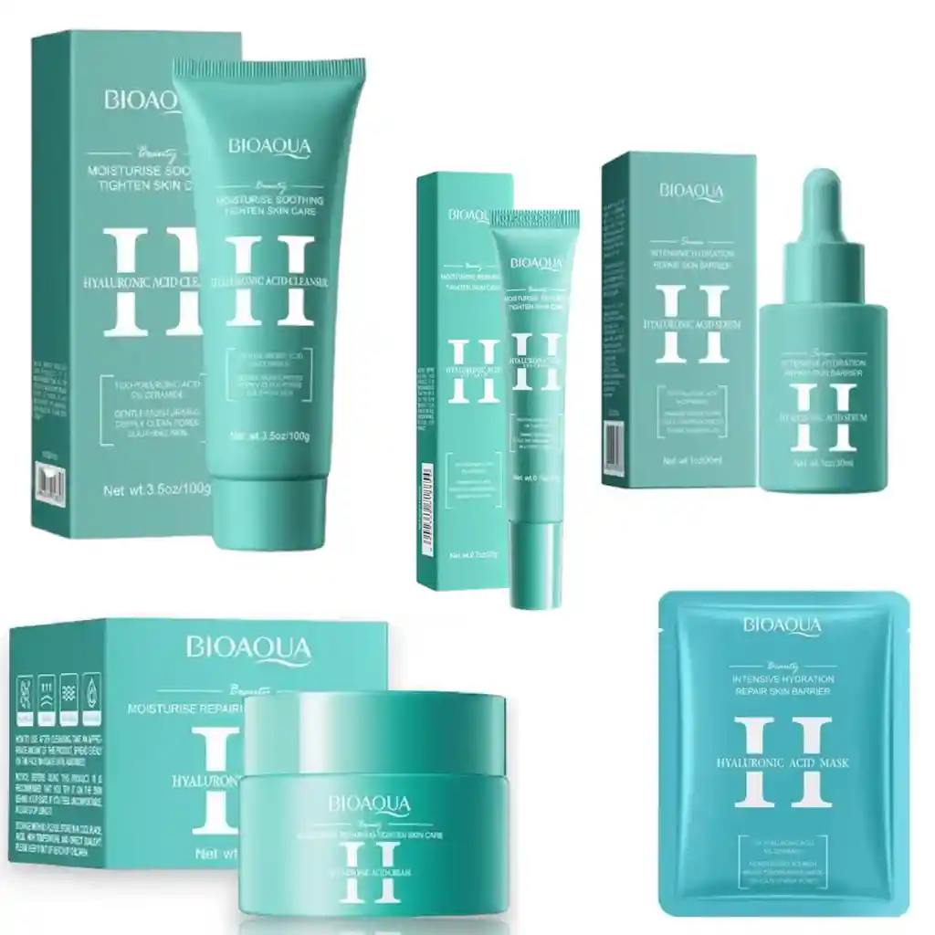 Kit Facial Ácido Hialurónico Con Ceramida Bioaqua 5 Productos