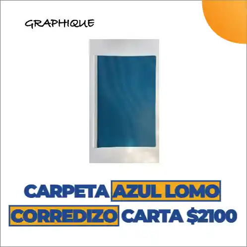 Carpeta De Lomo Corredizo Carta Azul