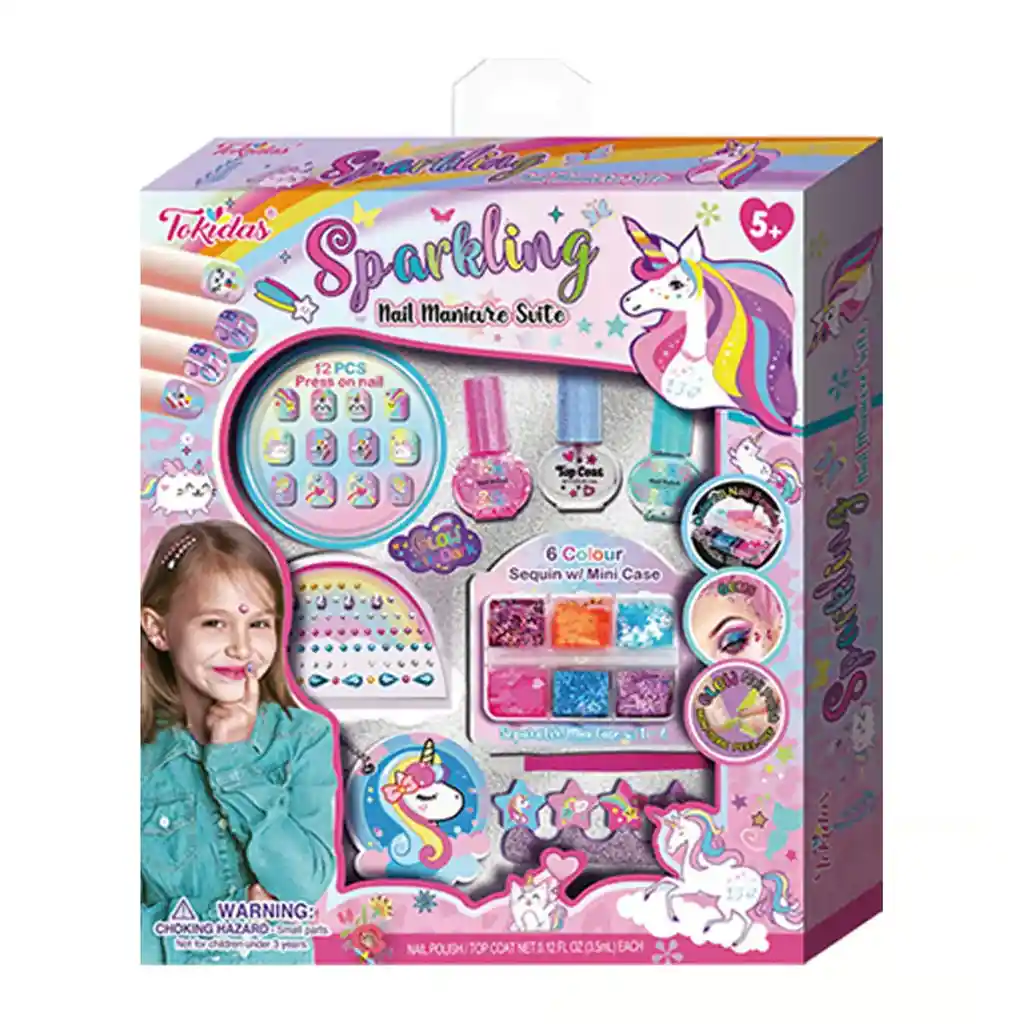 Juego Set Creativo De Manicura Brillos Para Niñas