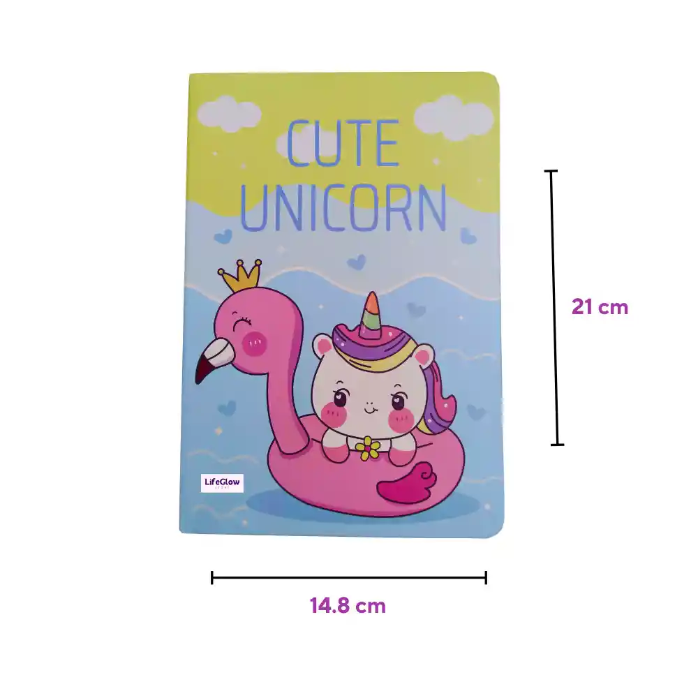 Cuaderno Agenda Escolar Diseño Unicornio Kawaii
