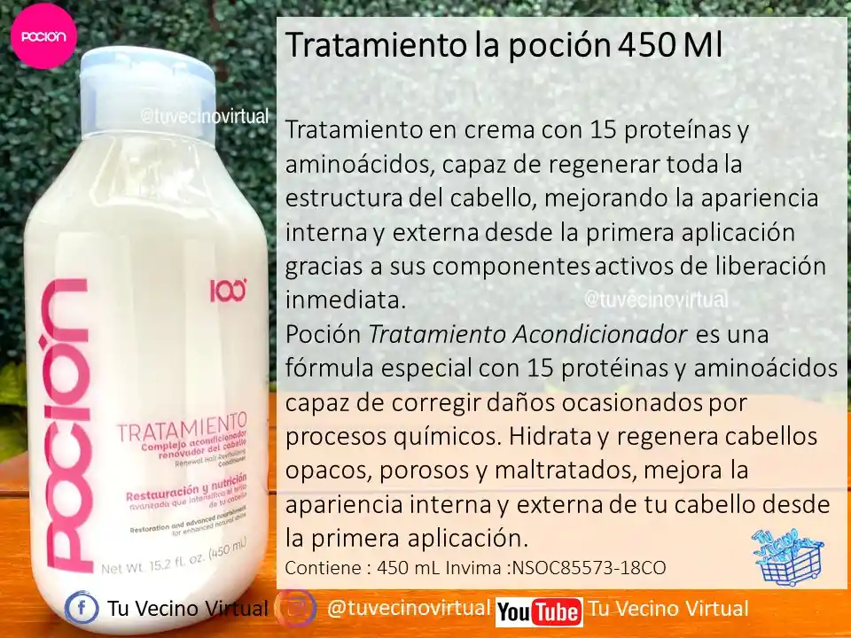 Shampoo, Tratamiento Acondicionador Y Tratamiento Constructor La Poción