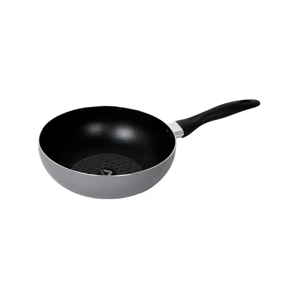 Wok Finlandek Aluminio Antiadherente Sin Tapa 1 Pieza Gris