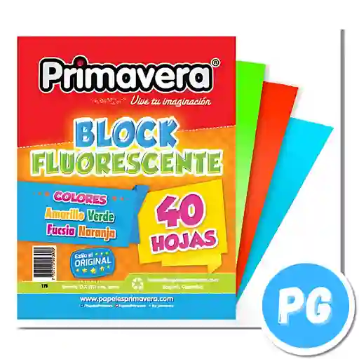 Block Primavera Carta Fluorecente Surtido